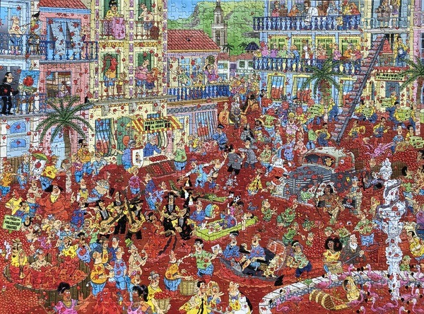 Jan van Haasteren Tomaten La Tomatina Puzzel 1000 stukjes puzzel af