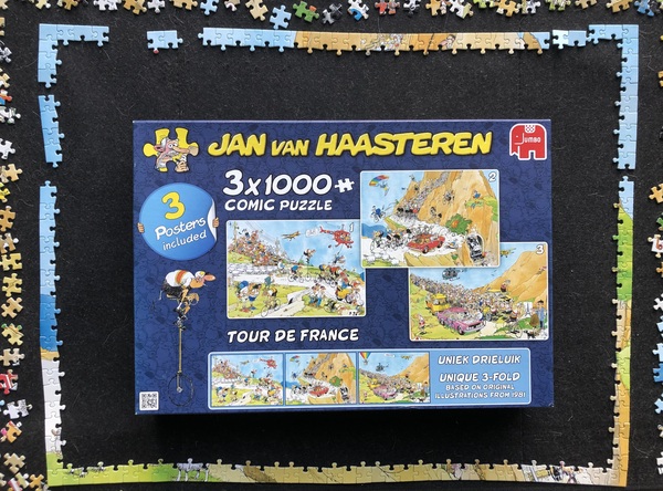 Jan van Haasteren Tour de France Drieluik en Special Puzzel nummer 2 19019 Rechte stukken gelegd niet afgekregen