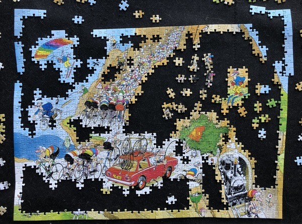 Jan van Haasteren Tour de France Drieluik en Special Puzzel nummer 2 19019 na 2 uur
