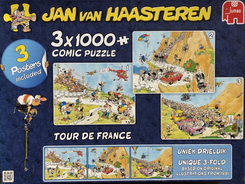 Dader Tegenwerken Bediening mogelijk Jan van Haasteren Tour de France Drieluik 3 in 1 puzzel - 19019