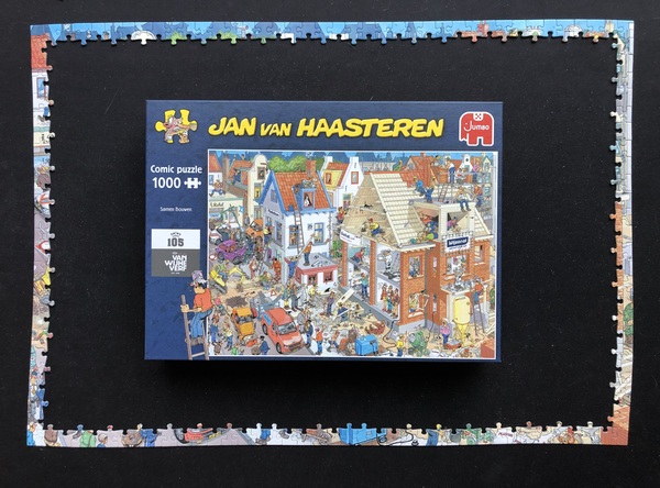 jan van haasteren samen bouwen randen gelegd en doos